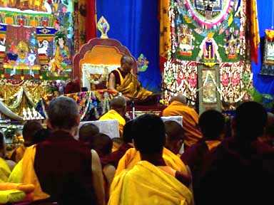 His Holiness the Dalai Lama at a Kalachakra initiation